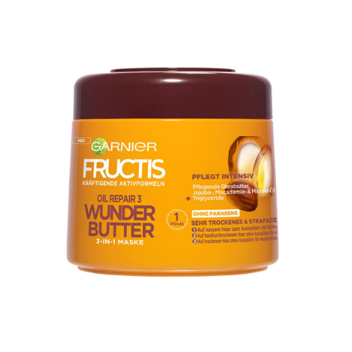 Kem ủ tóc Garnier Oil Repair 3 Wonderers Butter Mask 3 trong 1, 300 ml